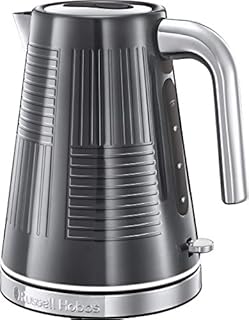 Russell Hobbs 25240 Geo Steel Cordless Electric Kettle - Contemporary Design with Rapid Boil, Textured Stainless Steel, 1.7 Litre