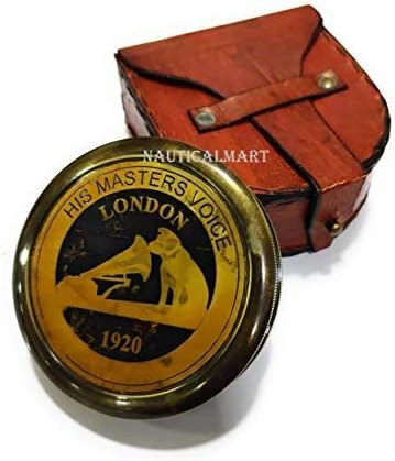 NauticalMart Brass Pocket Compass His Masters Voice Engraved Compass, Pirates Compass, Gift Compass, Camping Compass, Confirmation Gift Ideas, Baptism Gifts