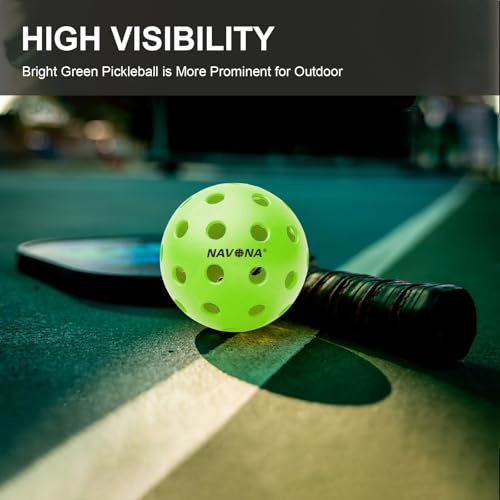 image for Navona 12 Pack Premium 40-Holes Green Outdoor Pickleball Balls, Meet U
