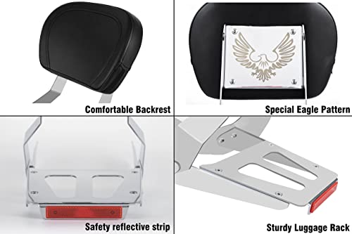 Kinglemc Powersports Sissy Bar With Backrest Luggage Rack For Honda Vtx 1300N 1300R 1300S 1800N 1800R 1800S(Without Stud) #TOP2
