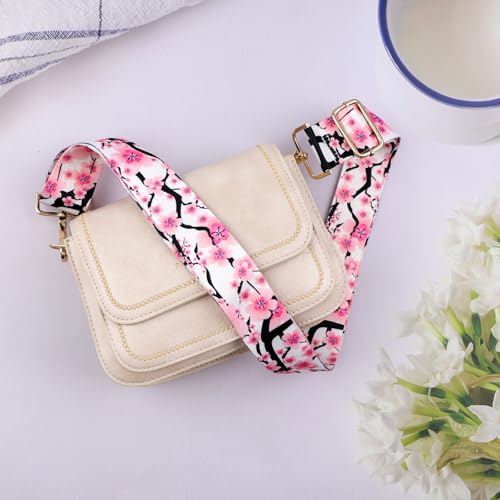 Image of Crossbody Purse Strap for Women Men Girls Boys Mother Girlfriend Gift, Replacement Bag Belt Strap for Purse Handbag Guitar Camera, Adjustable Canvas Wide Shoulder Strap with Golden Hooks