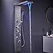 MENATT LED Shower Panel Tower System, 6 in 1 Stainless Steel LED Shower Column, Rainfall & Waterfall Head, Massage Jets, Tub Spout, Handheld Shower(Brushed)