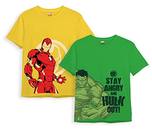 Image of minicult Marvel's Avenger Regular Fit Character Printed Tshirt for Boys and Girls (Avengers)(Blue 4)(Pack of 1)