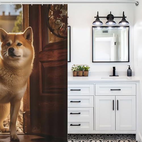 Rideau de douche chien imperméable facile à nettoyer contre l'humidité
