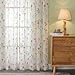 Newwiee 2 Panels Wildflower Curtains 84 Inch Length Semi Sheer Living Room Drapes Spring Floral Butterfly Voile Window Draperies for Living Room Bedroom Curtains Decoration