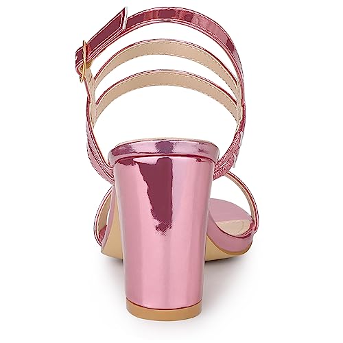 Allegra K Women's Slingback Block Heel Ankle Strap Sandals3