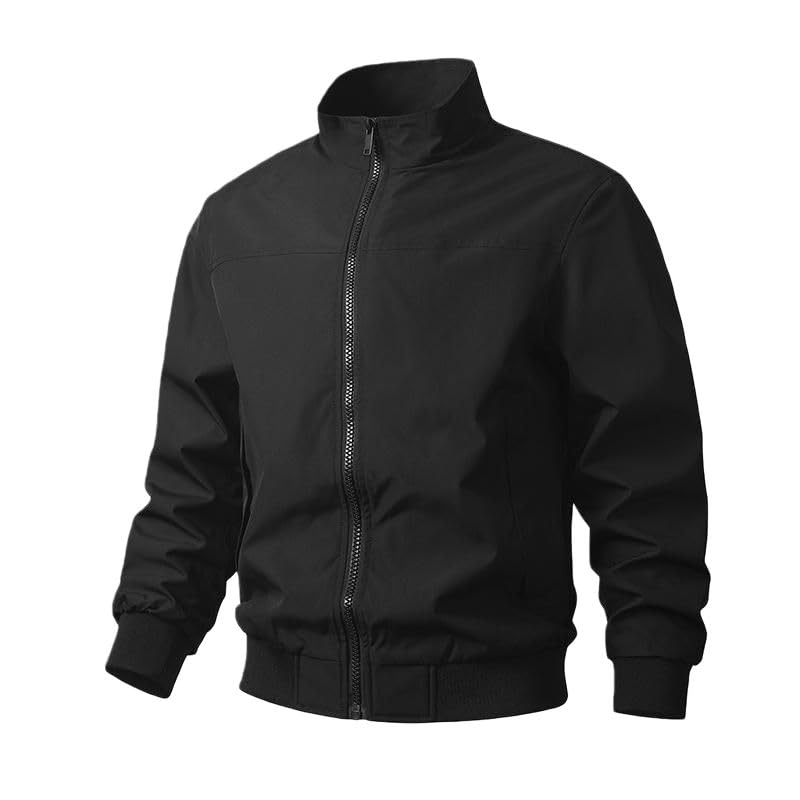 Chaqueta bomber para hombre con cuello alto y acabados de ropa de trabajo clásica 3