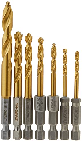 DEWALT Drill Bit Set, Impact Ready, Titanium, 7-Piece (DD5157)