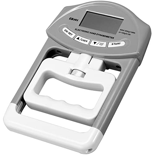 miuline Digital Dynamometer Hand Grip Electronic Power Measure Strength Muscle Tester 90kg/198Ib LCD Display Grip Strength Measurement Meter Auto Capturing Power for Testing Training