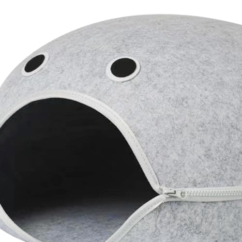 Baoblaze Ninho de gato semi fechado para animais de estimação, cama de caverna, esconderijo macio pa