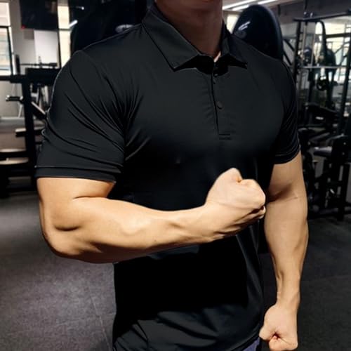 GYMELITE Men's Golf Polo Shirt Short & Long Sleeve Polo Shirts Dry Moisture Wicking Performance Outdoor Casual Collar Shirt4