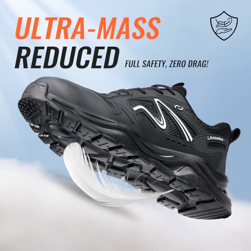 Image of Steel Toe Shoes for Men, Lightweight Safety Work Shoes, Breathable Puncture-Resistant Work Shoes for Warehouse, Factory and Light Construction