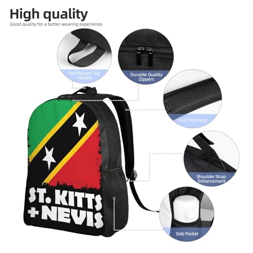 St Kitts and Nevis National Flag Backpack Simple Leisure Travel Backpack Outgoing Daypack 16 inch4