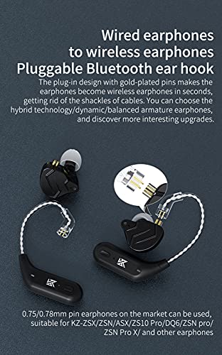 Image of Erjigo Kz-Az09 Tws Hd Bluetooth5.2 Ear Hook Compatible With 0.75 /0.78Mm Pin Earphones /Headphones /Earbuds /Headsets For Sports