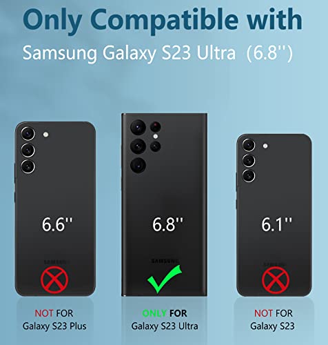 Fntcase For Samsung Galaxy S23-Ultra Case: Military Grade Drop Proof Protection Mobile Cover With Kickstand | Matte Textured Rugged Shockproof Tpu | Protective Sturdy Phone Case - Black #TOP2