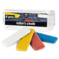 OfficeTree 4-Piece Sewing Chalk Set - Fine Point, Multicolor, Erasable - White, Blue, Yellow, Red - Tailor's Chalk for Light & Dark Fabrics