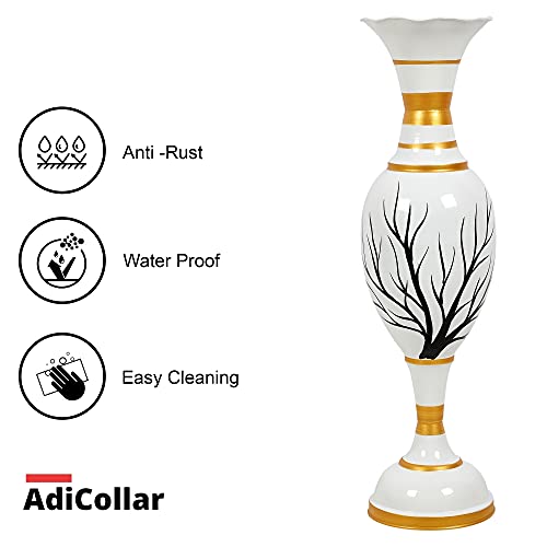 Image of Big Flower Vase for Living Room Corner Big Size Tall Metal Home Decor Item for Floor and Room- Large and Long Vase /Pot (25 Inches) Pack of 1