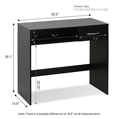 FURINNO JAYA Computer Study Desk with Drawer, Brown by Furinno - Used condition - Image 2