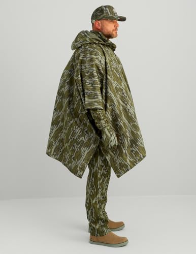 Nomad Men's Standard Packable Waterproof Camo Rain Poncho, Mossy Oak Bottomland2