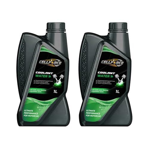 Image of CellForce UltraShield Radiator Coolant Water, 1 Litre, Advanced Anti-Freeze & Anti-Boil, Ultimate Engine Protection, Blue, Ideal for Cars, Bikes & Trucks (Pack of 2)