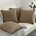 4er Set Kissenbezug 45x45 cm Braun Kissenbezüge Leinen Optik Kissenbezug Kissenhülle Kissenbezüge Sofakissen Dekorative Dekokissen Couchkissen Sofa Wohnzimmer Schlafzimmer Verstecktem Reißverschluss
