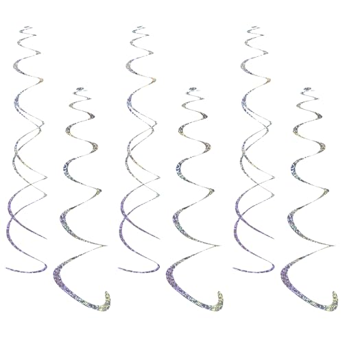 Fumwase 30 Stück hängende Wirbel, Party-Dekorationen, glänzende Folie, Kunststoff, Party-Luftschlangen für Decke, Ornament-Set für Zuhause, Schule, Geburtstag, Hochzeit, Halloween, Dekorationen