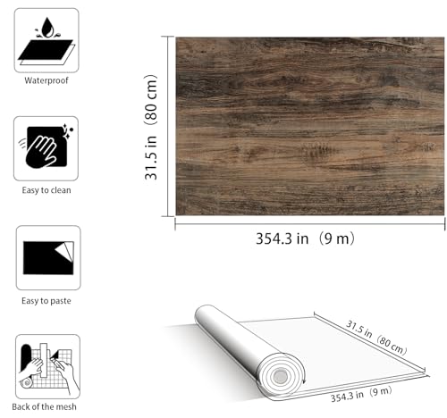 Papier peint bois marron gris extra large pour masquer les défauts - 6