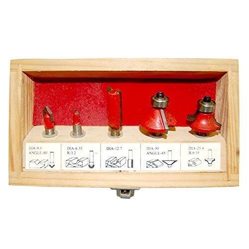 Jogo de Fresas para Tupia 5Pçs Vermelha 684859 Lee Tools