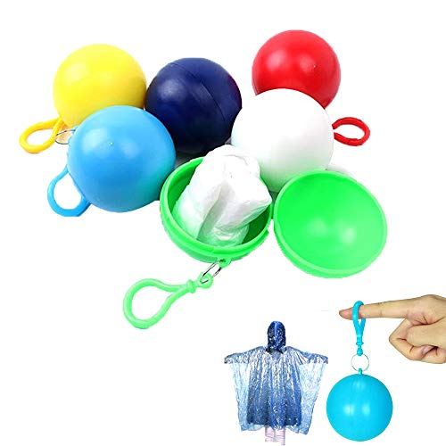 CRIVERS Poncho impermeable de emergencia desechable+bolas de impermeable+zapatos largos cubre protector de zapatos, 6 bolas de chubasquero, talla única Cover