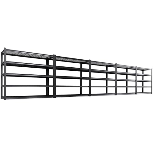 Image of 5-Pack Heavy Duty Garage Shelving for Large Storage & Whole Garage Organization, 72 inchH x 59 inchW x 20 inchD Adjustable 5-Tier All Metal Wire Shelf for Tools,Storage Bins,Bulk Items,Warehouse&Workshop