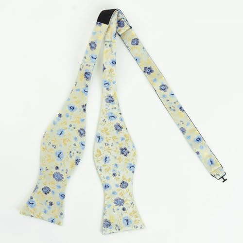 Image of Alizeal Mens 2pcs Floral Pattern Bow Tie Set | Self-tied Pocket Square Colorful Perfect for Weddings Proms Business