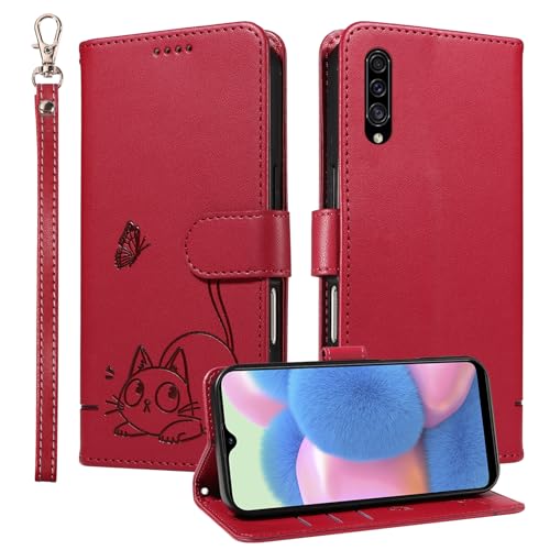 Custodia per Samsung Galaxy A30s Dual SIM Cavalletto e 3 Porta Carte Protezione a 360 Gradi e Assorbe Gli Urti Slim Fit e Resistente ai Graffi