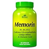 ALFA VITAMINS Memorin Supplement, Contains Vitamin B Formula with Ginkgo Biloba and Glutamic Acid to Supports Brain Health and Memory - 60 Capsules
