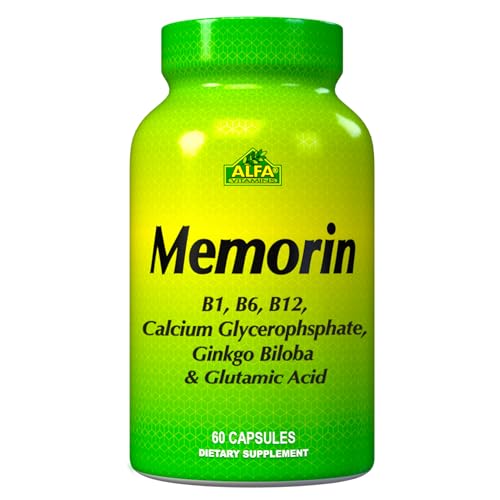 ALFA VITAMINS Memorin Supplement, Contains Vitamin B Formula with Ginkgo Biloba and Glutamic Acid to Supports Brain Health and Memory - 60 Capsules