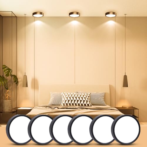 La Mejor Selección de De plafon los 5 mejores. 44 6 Piezas Lamparas de Techo Para Interior de Casas,25W 3000K 14cm Lampara Techo LED Moderna,SILAMPDI Negro Plafon LED Interior Ultrafina Para Recamara, Guardarropa, Cocina, Pasillo,...