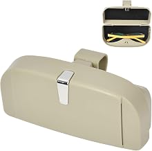 Universal Car Glasses Case Storage Box with Magnetic Function and Card Slot, Multi-function Car Sunglasses Storage Box (Beige)