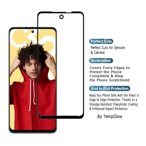 Image of Screen Protector for Realme C55 | Realme Narzo N55 (Black) Tempered Glass Edge-to-Edge 6D Screen Guard With Installation Kit