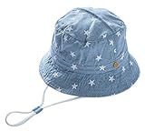 La vogue Jungen Fischerhut UV-Schutz Sonnenhut Schirmmütze Schlapphut 44-54cm (Hutumfang50cm, Hellblau)