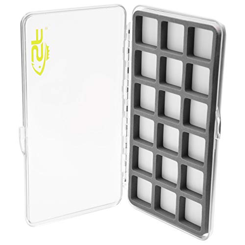 Sf Slim Fly Box For Fly Fishing Super Thin Fishing Boxes Clear 18 Compartments For Fly Hooks Fly Tying Beads #TOP2