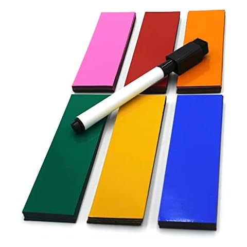 MODERN WAVE - Reusable Magnetic Stripes Labels for School/Office/Home/Warehouses/Shelves/Whiteboards 10 x 3 cm (Multicolor, 42 pcs) Cover
