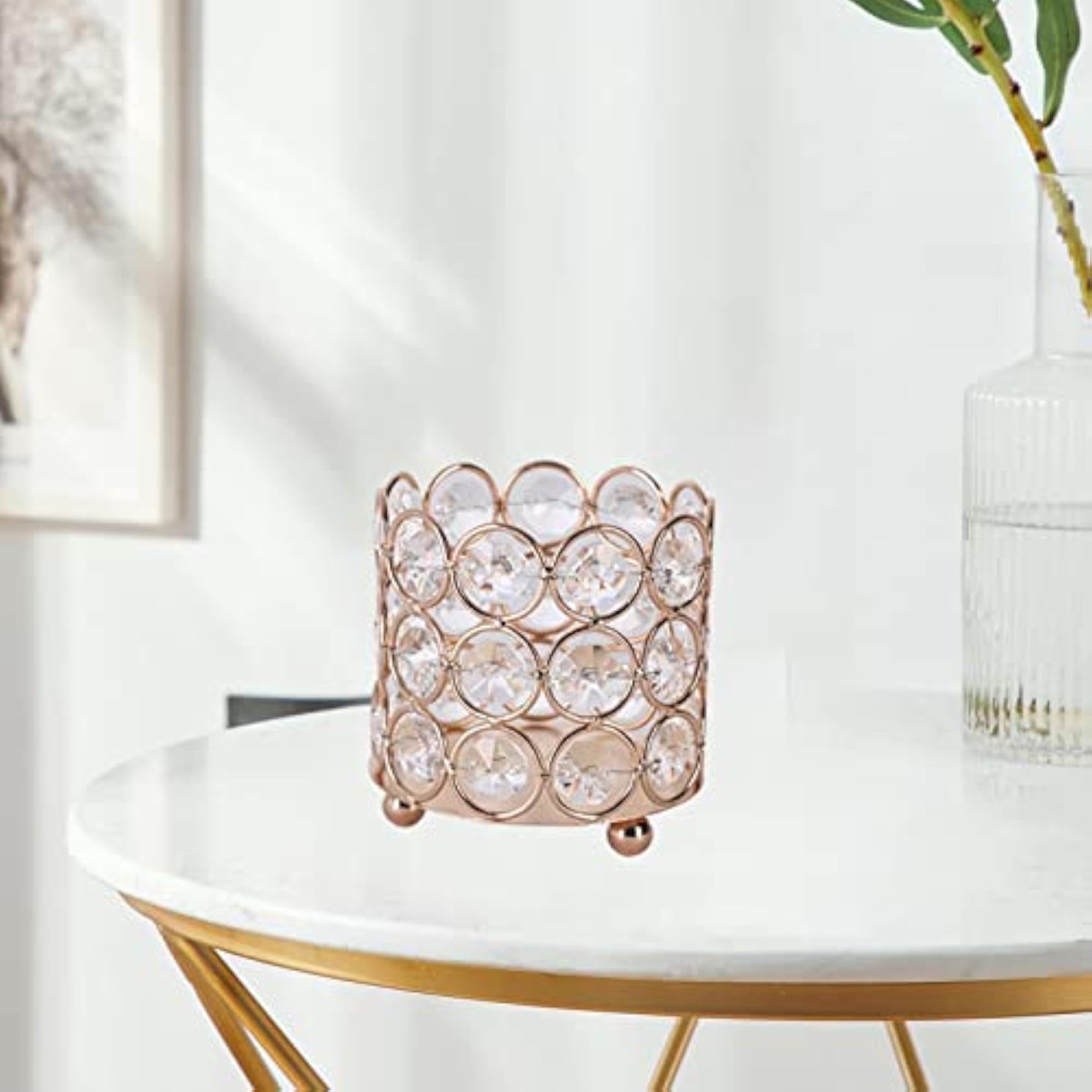 Portable Crystal Makeup Brush Holder for Home Decor