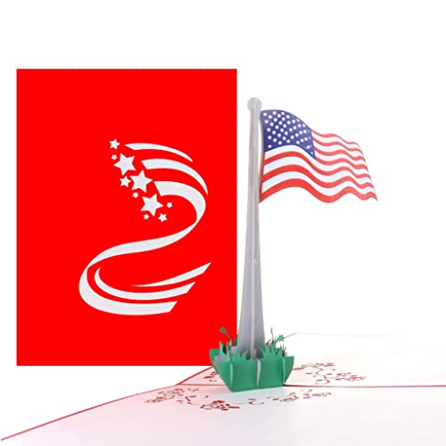 Igifts And Cards Inspirational American Flag 3D Pop Up Greeting Card - Patriotic Gift With Us Flag, Ideal For Independence Day, Memorial Day, Flag Day, Veteran's Day, President's Day, Military, 6"X8" #TOP1