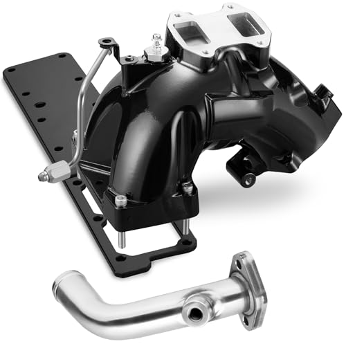 SPBREW Intake Manifold Kit for 6.7L Cummins 2013-2018 Ram 3500 4500 5500 (Chassis-Cab) Engine Air Intake Horn Kit with Grid Heater Upgrade & Heating System Black