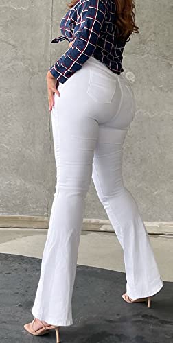 CHARTOU Women's Vintage High Waist Bell Bottom Butt-Lift Skinny Denim Jeans Pants2