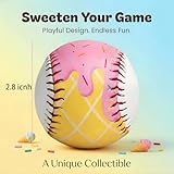YLZZMDQSZ 2 Pcs Ice Cream Baseball, Cute Drip Ice Cream Practice Baseball with 9 inch Standard Size, Soft for Training & Themed Gifts for Baseball's Fans, Players & Coaches (2)