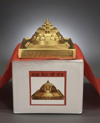 Image of RUDRADIVINE Ashtadhatu Maha Meru Shri Yantra | 3D Shree Chakra Yantra for Wealth, Prosperity & Vastu | Size(4.5 inches By 4.5 inches)