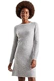 Ärmellänge: Langärmelig C&A Damen Kleid Rundhalsausschnitt oberhalb des Knies Regular Fit Kleider hellgrau-Melange XL