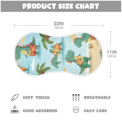 Muslin Burp Cloth for Baby 1PC Beach Dinosaurs Super Absorbent Burping Cloths, Bibs for Newborn Boys Girls4