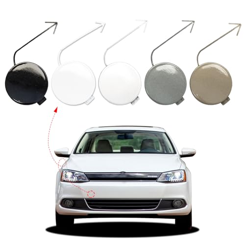 Front Bumper Tow Hook Cover Towing Eye Cap For VW Jetta 2011 2012 2013 2014 5C6807241 5C6807241B (White, right passenger side) Xinpinsai