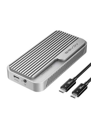 ACASIS 80Gbps Boîtier M2 SSD NVMe avec Ventilateur de Refroidissement, Compatible avec Thunderbolt 5/ 4 et USB4 Adaptateur Disque Dur Externe, Compatible avec...